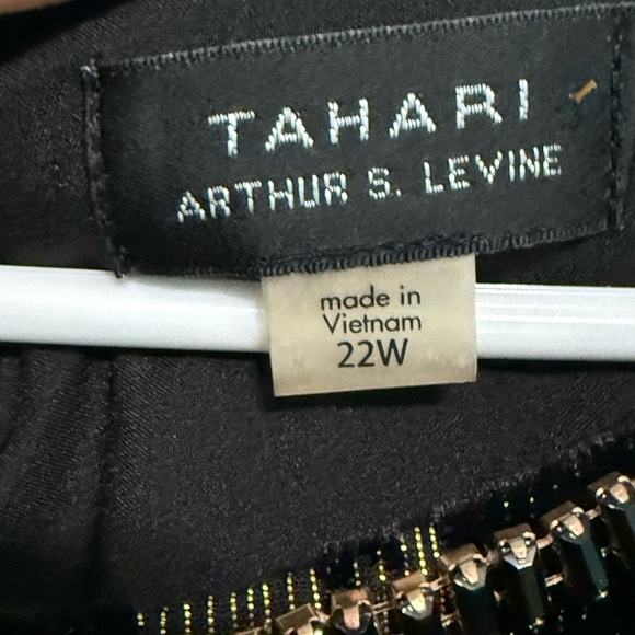 TAHARI BY ASL Size 22W Plus Velvet Dress Sleeveless Metallic Black/Gold $168 NWT - Picture 7 of 7